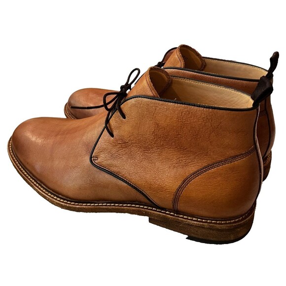Warfield & Grand Landon Boots Men 12 Brown Leather Plain Toe Lace Up Chukka NEW main image 11